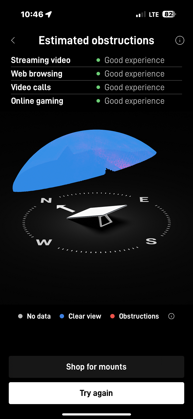 Starlink Obstructions Test Bloomfield NM