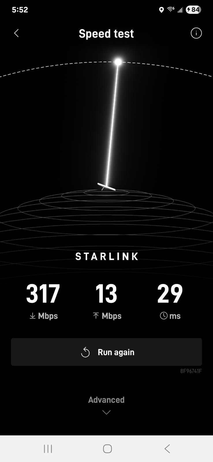 Starlink speed test Sterling IL
