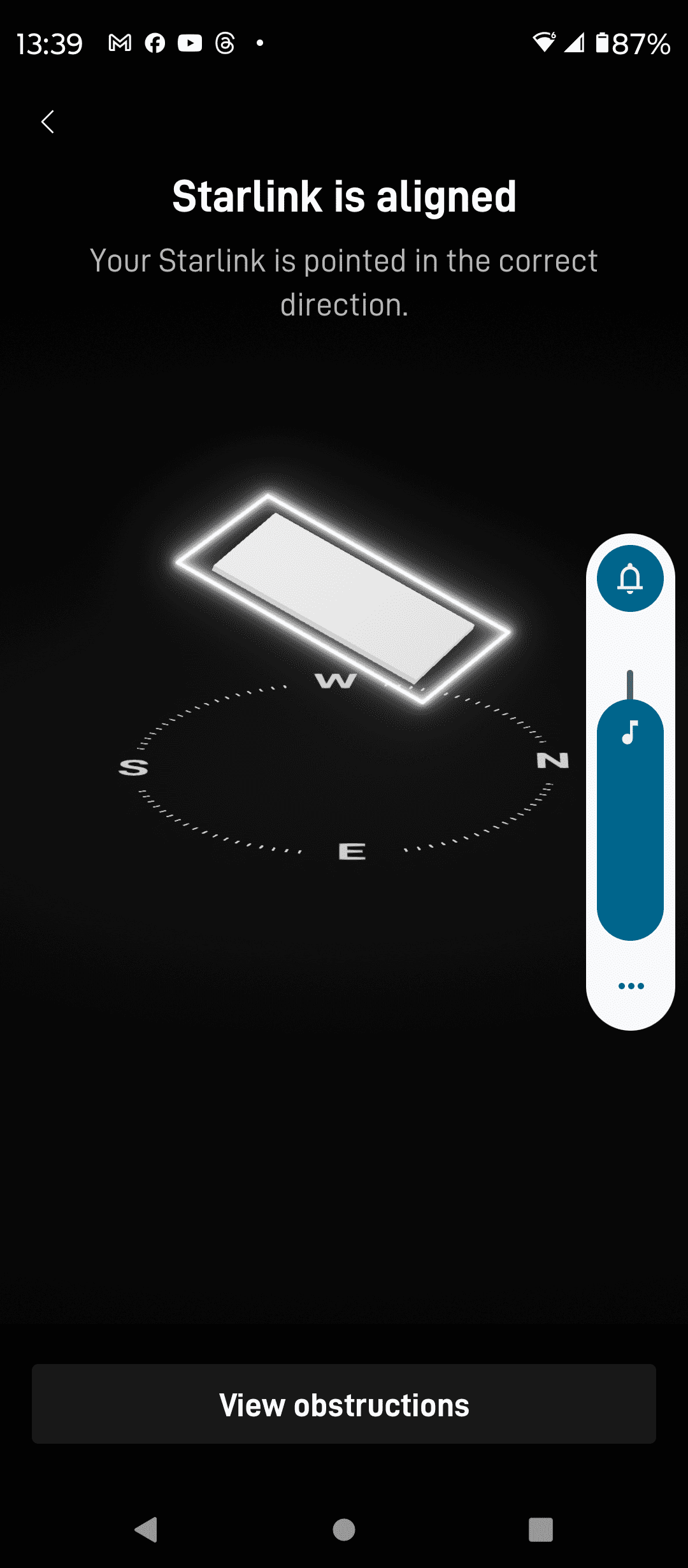 Starlink alignment test Longwood FL