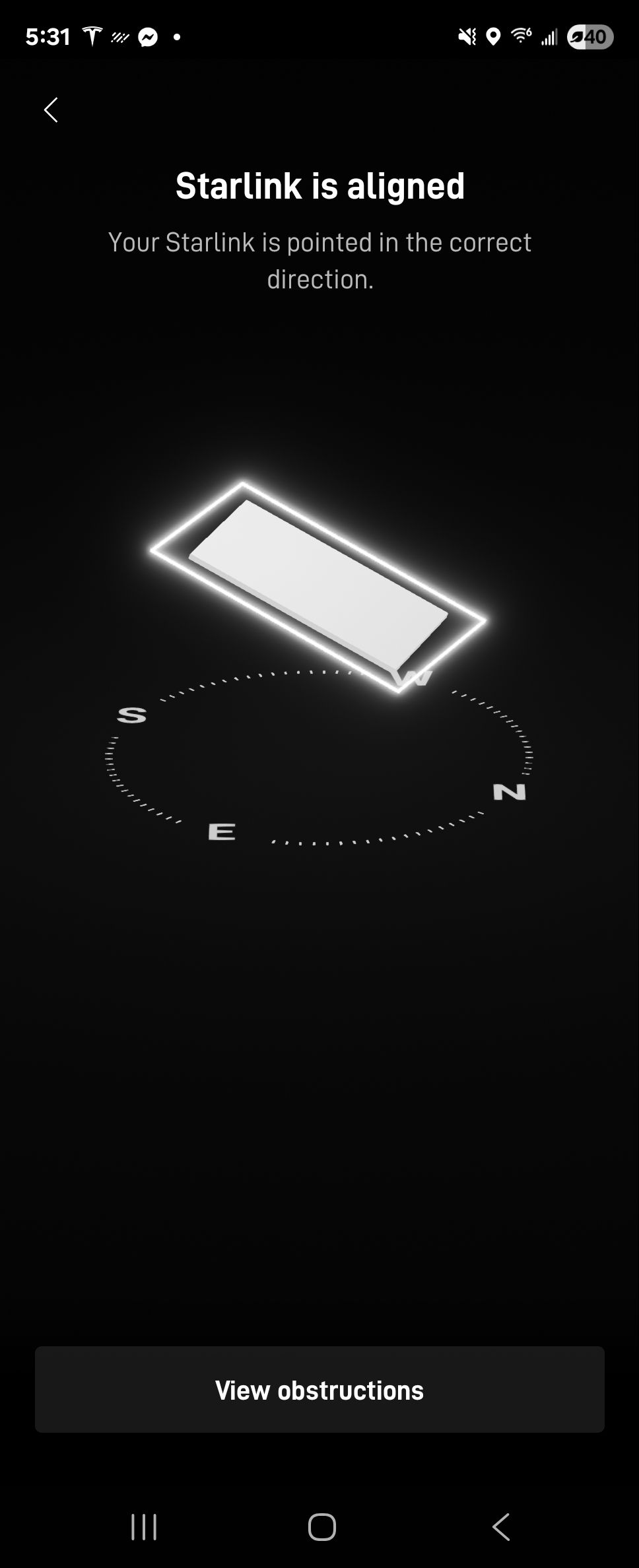 Starlink alignment test in Montgomery AL