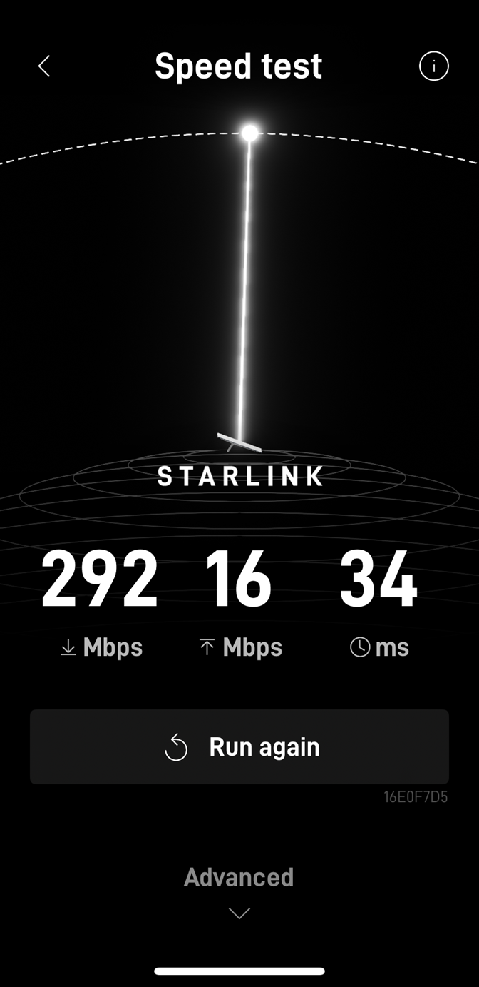 Starlink speed test Cedar Hill TX