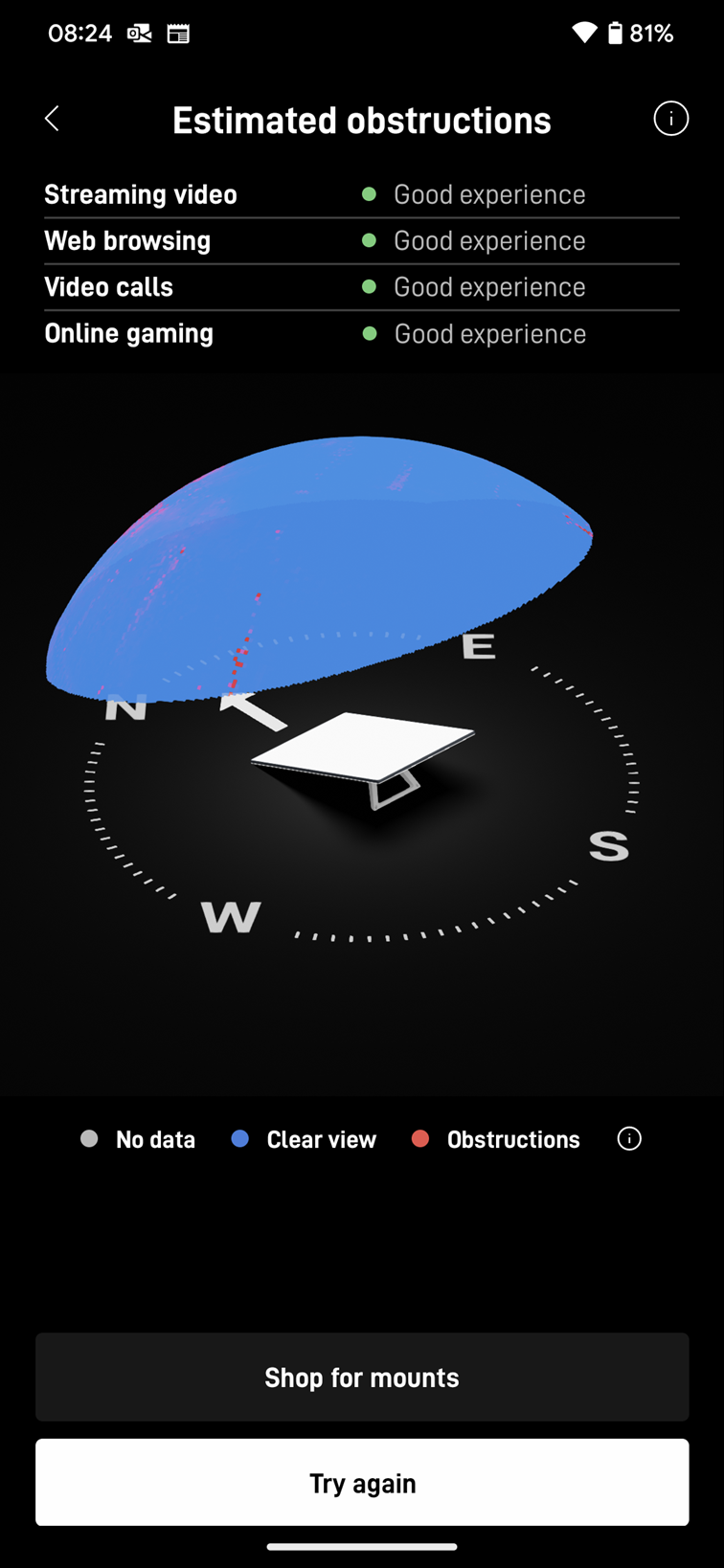 Starlink Obstructions Test Casa Grande AZ