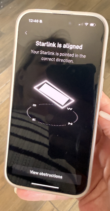 Starlink alignment test Lincoln CA