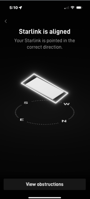 Starlink alignment test in Pella IA