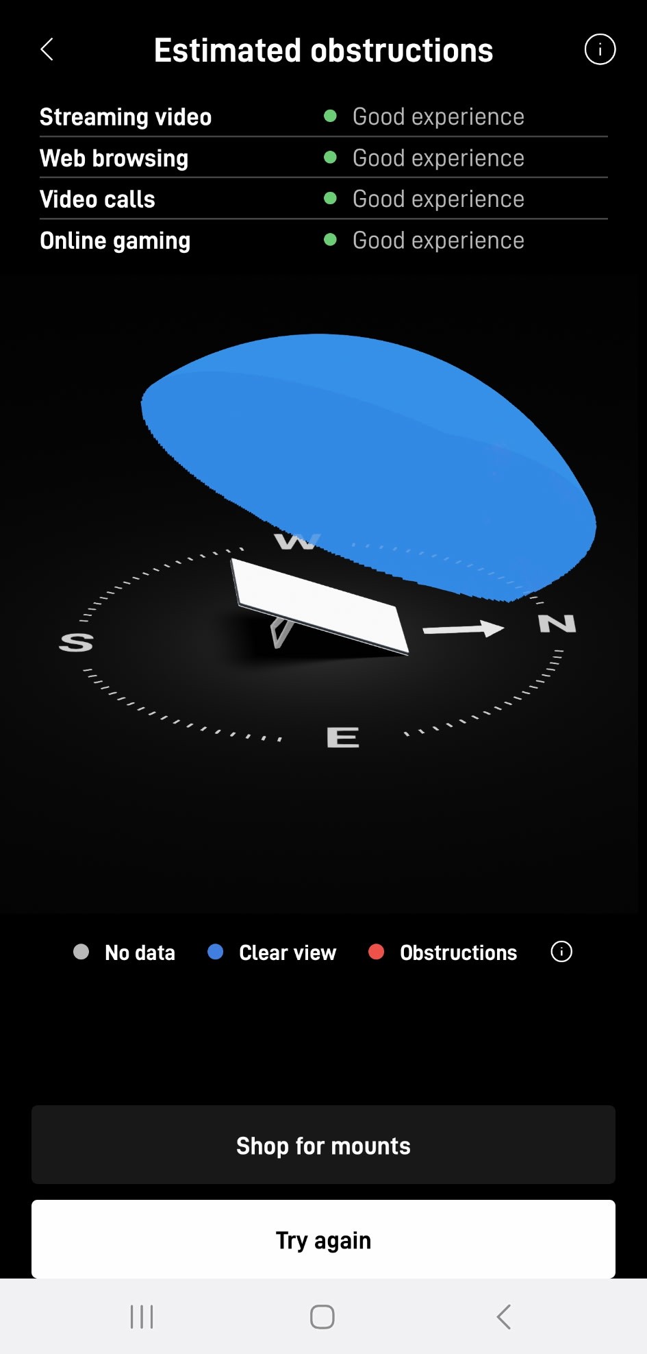 Starlink Obstructions Test West Monroe LA