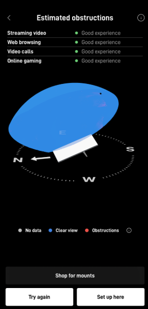 Starlink Obstructions Test Spencerville IN