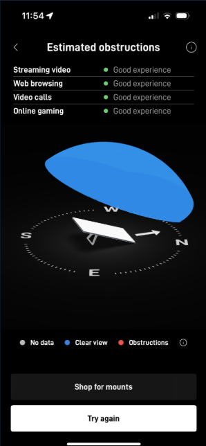 Starlink obstructions test Yukon OK