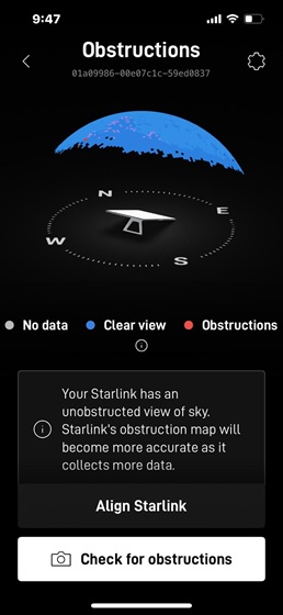 Starlink obstructions test Coeur d'Alene ID