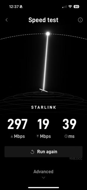 Starlink speed test Yorba Linda CA