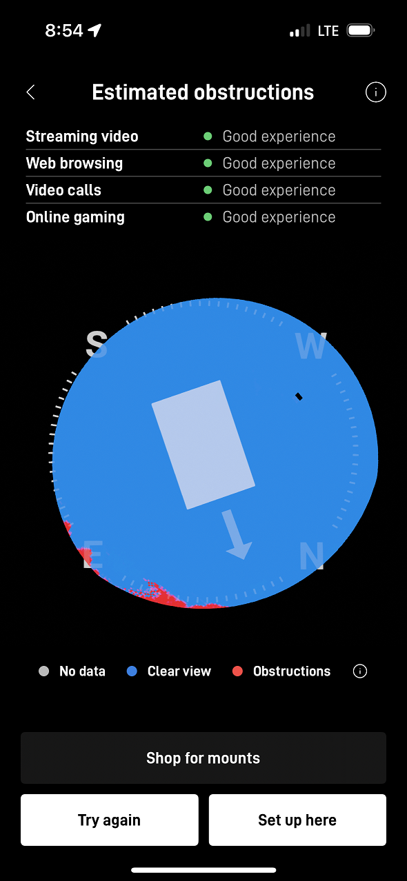 Starlink obstructions test Statesville NC