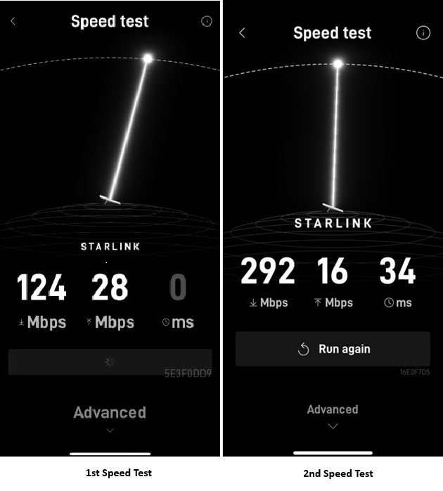 Starlink speed test Rancho Cordova CA