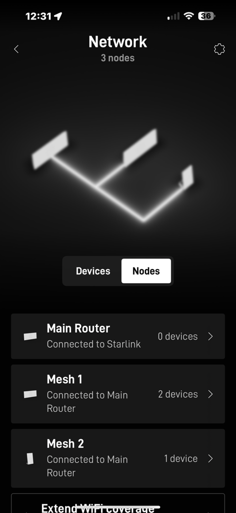 Starlink mesh network