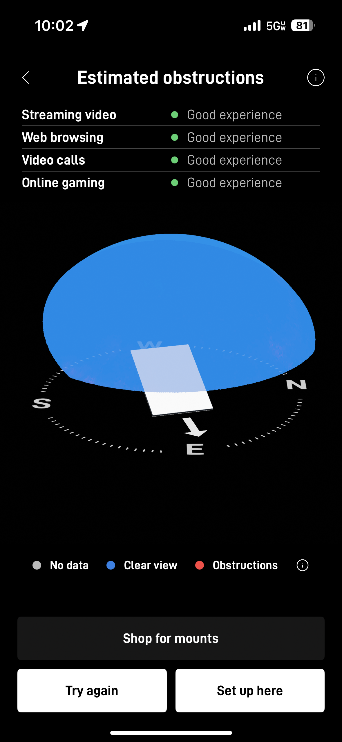 Starlink Obstruction test Luverne MN