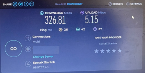 Starlink internet speed test Madison AL