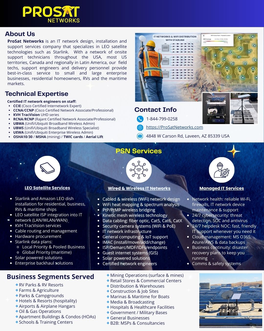 ProSat Networks satellite dish installers for airplane hangars