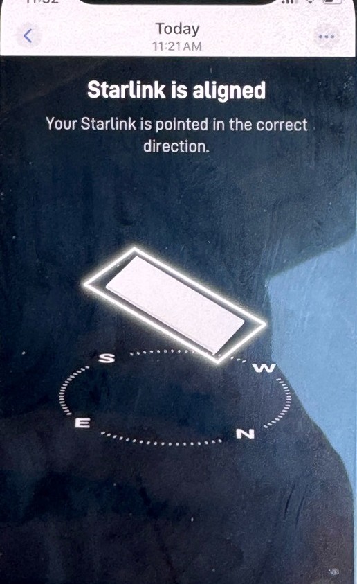 Starlink alignment test Baker FL