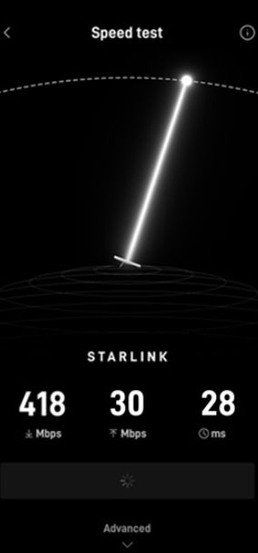 Starlink speed test