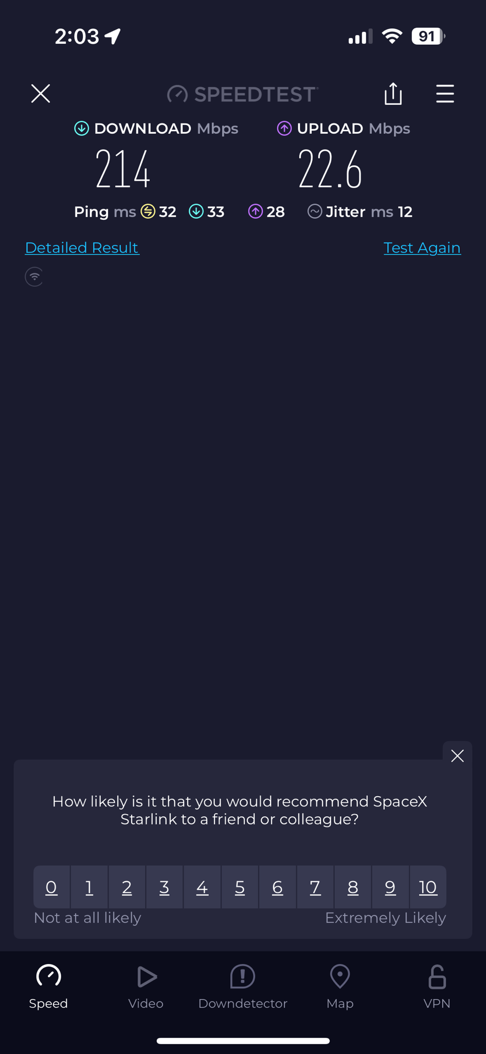 Starlink Installation Woodland Hills CA Speed test