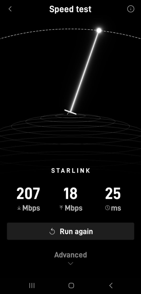 Starlink internet performance test 