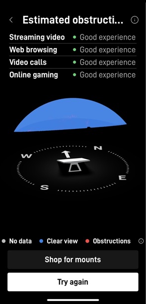 Keller TX Starlink Obstructions Test 