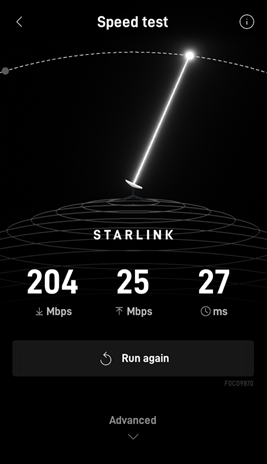 Starlink speed test Tampa FL