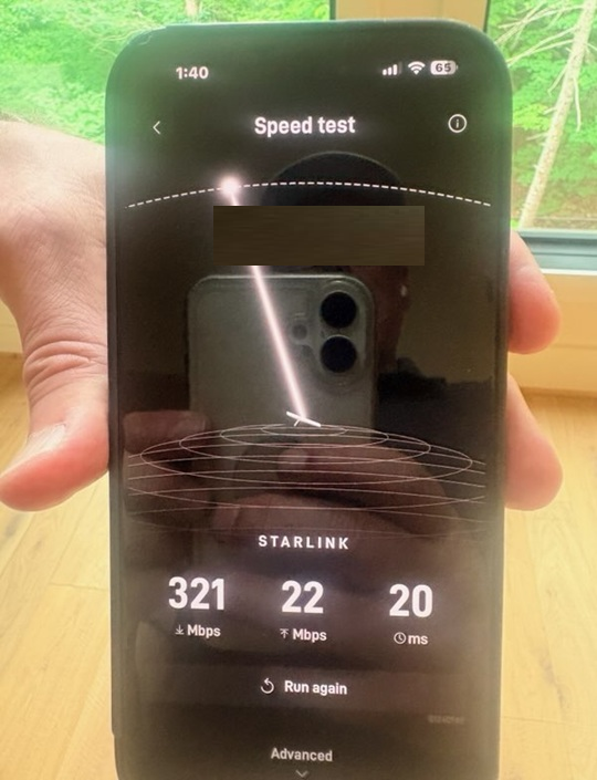 Starlink speed test Atlanta GA