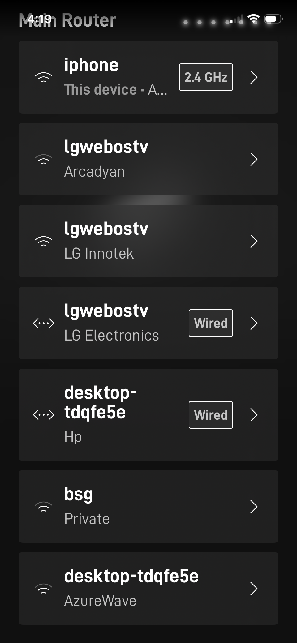 Starlink connected devices