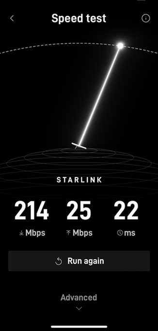 Starlink speed test Ukiah CA