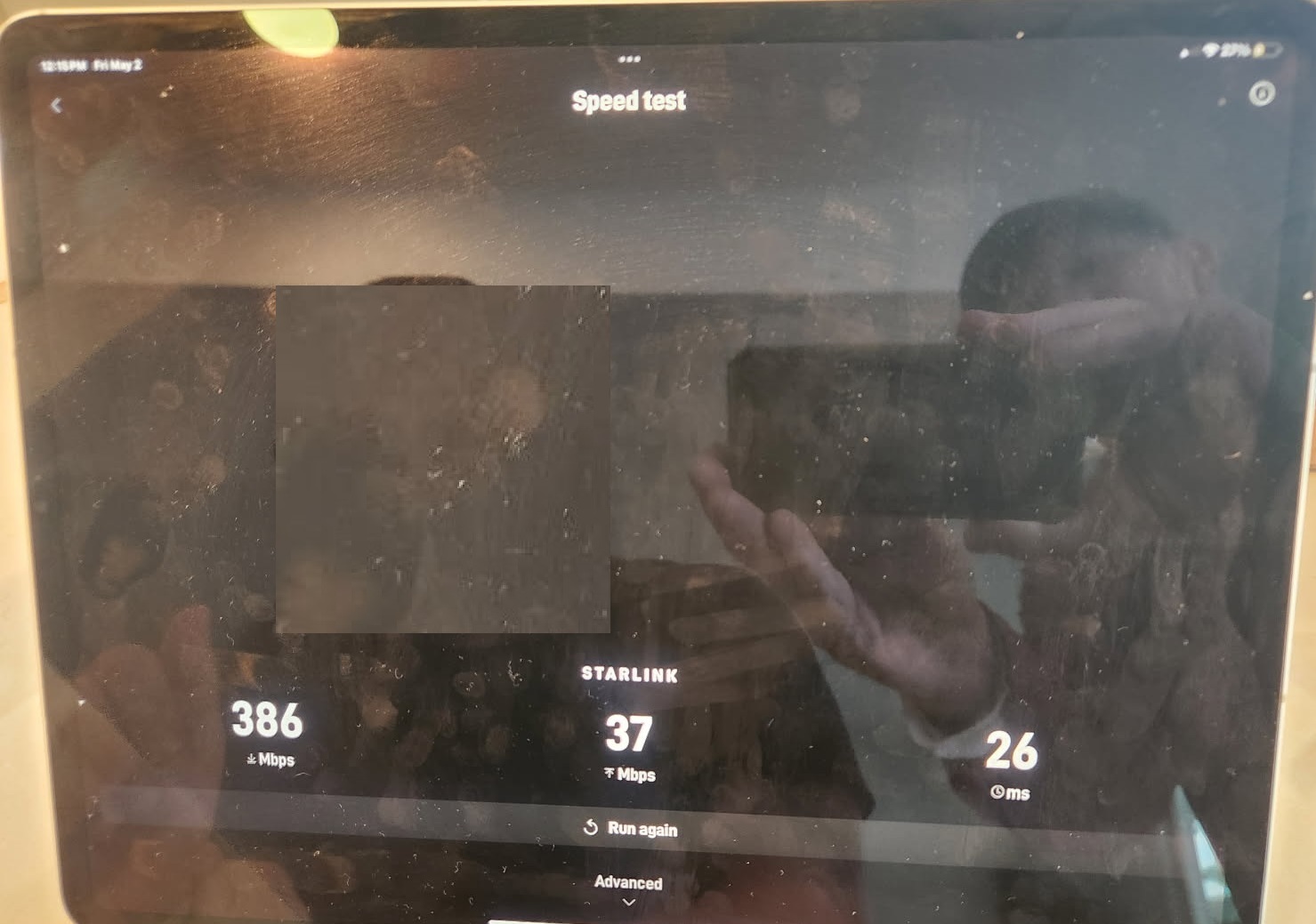 Basic Starlink speed test Osage Beach MO