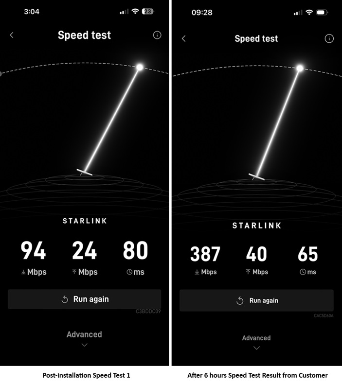 Starlink speed tests North Pole AK