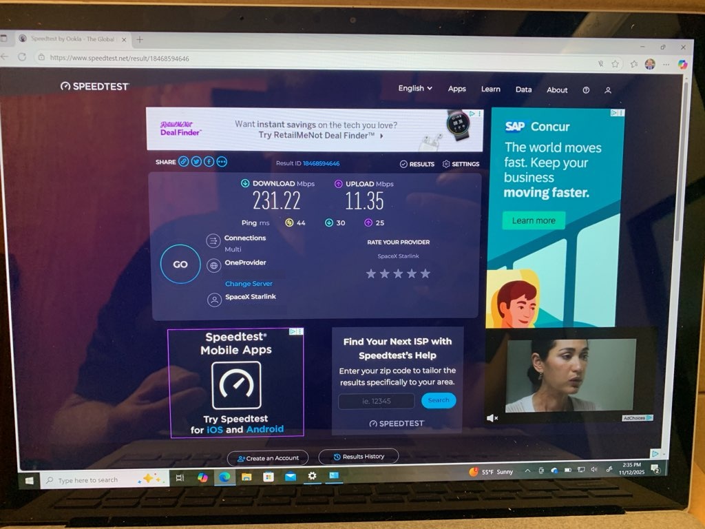 Starlink Speed Test Spartanburg SC