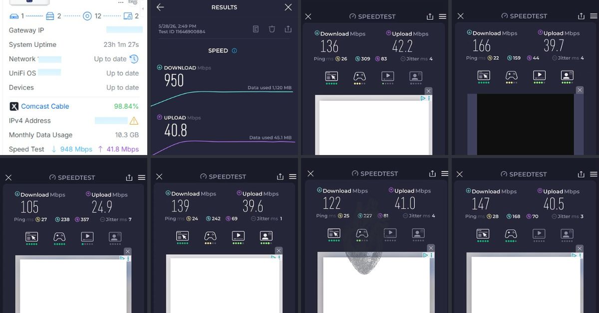 WLAN Speed tests Phoenix AZ