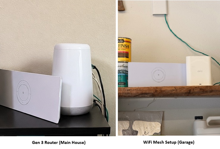 Gen3 router WiFi mesh system at main house