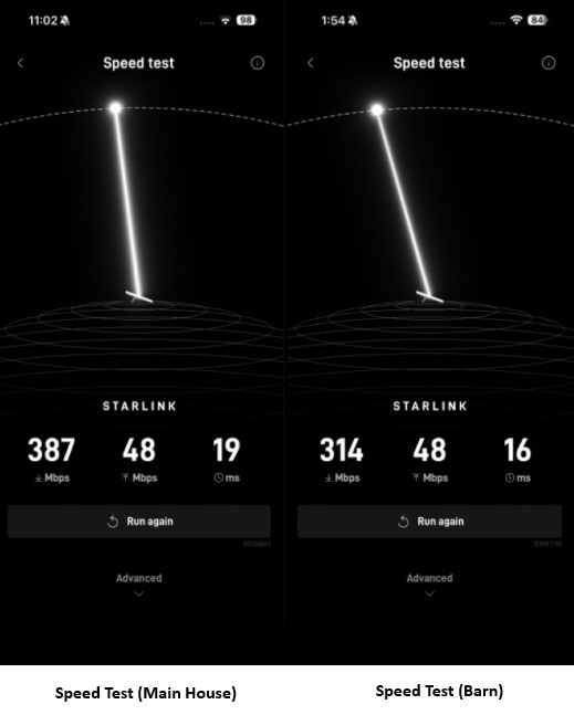 Starlink WiFi speed test Mesa, AZ