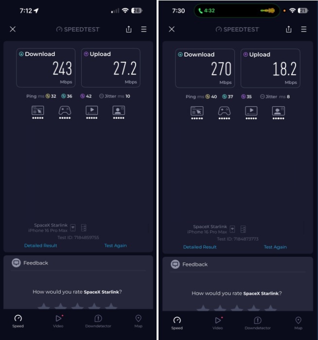 Starlink WiFi speed test Laveen AZ