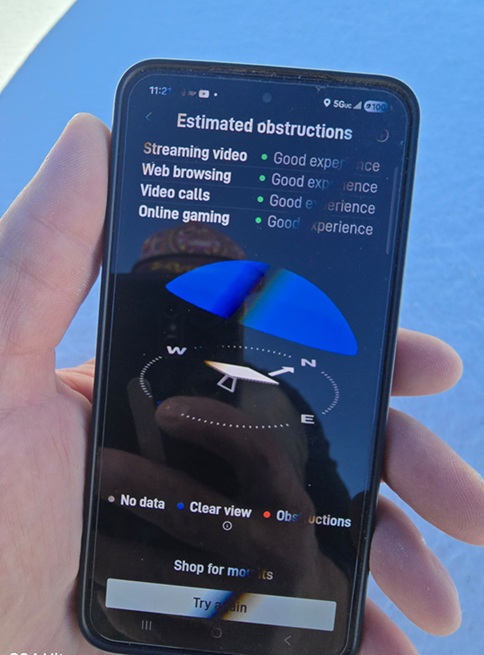 Starlink obstructions test Goodyear AZ