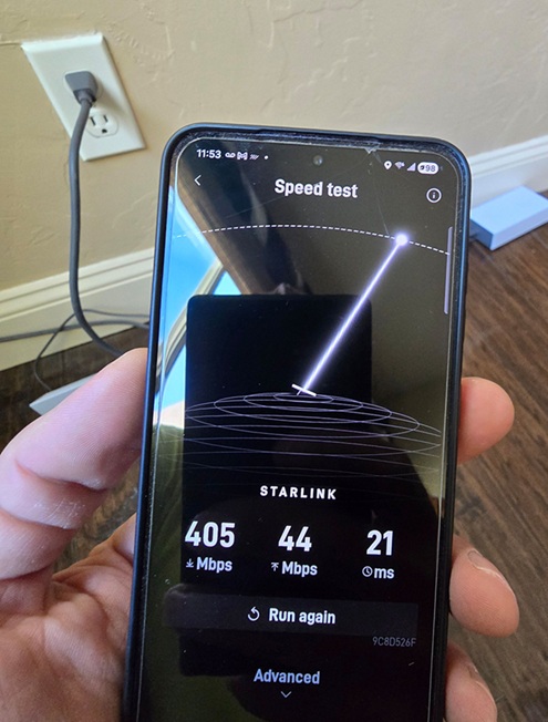 Starlink speed test 2 in Goodyear AZ