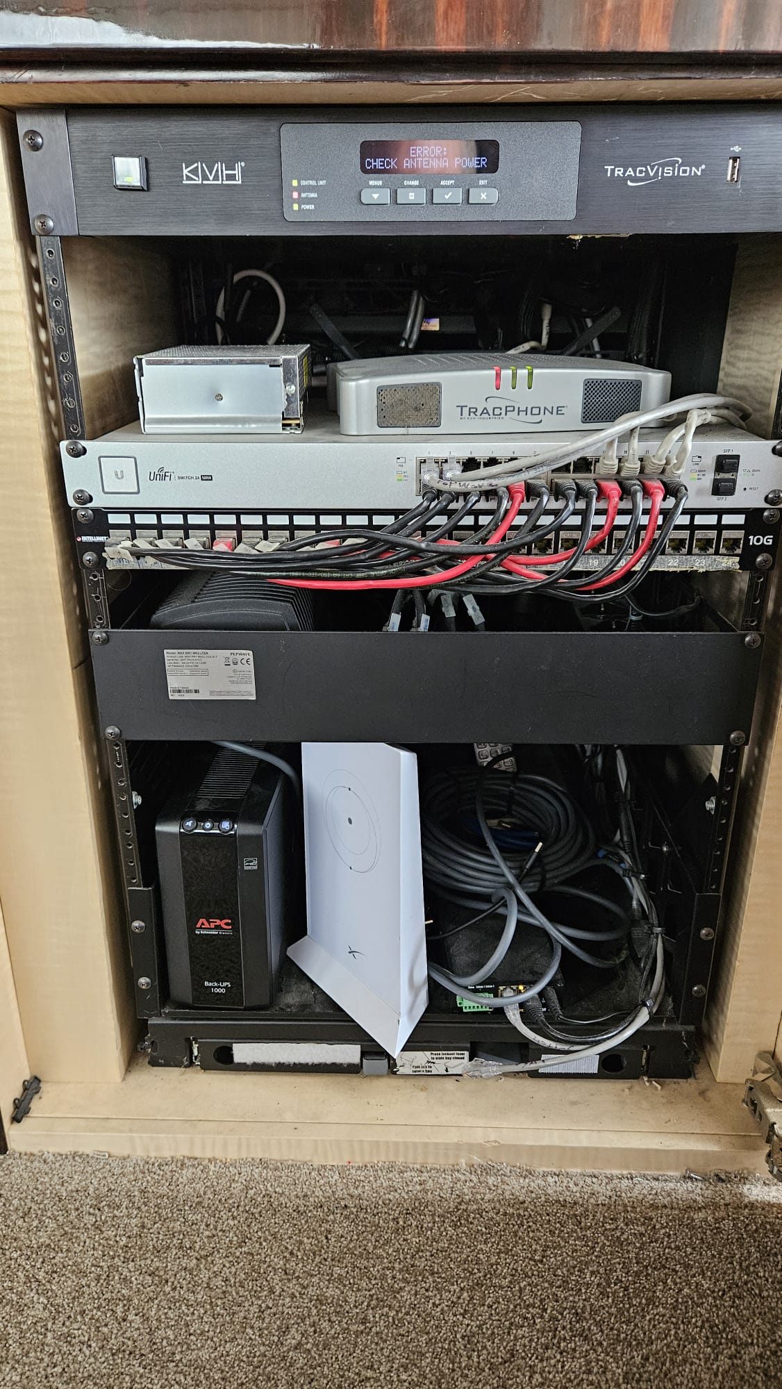 MDF onboard a yacht with Starlink Gen2 router