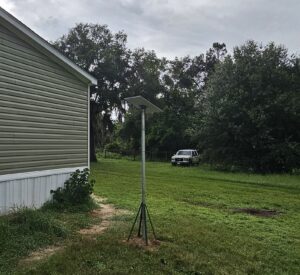 Starlink long pole mount with tripod reinforced installation
