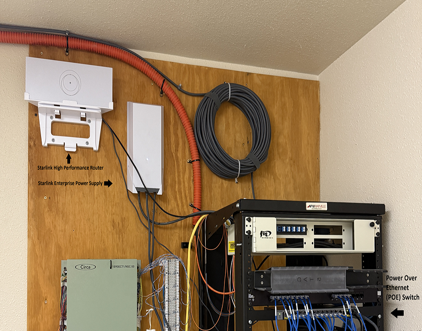 Starlink business installation Gen3 Router & Performance Power Supply to MDF