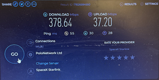 Starlink Speed test
