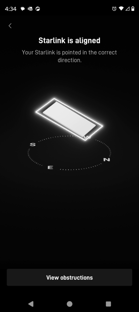 Starlink alignment test RV park