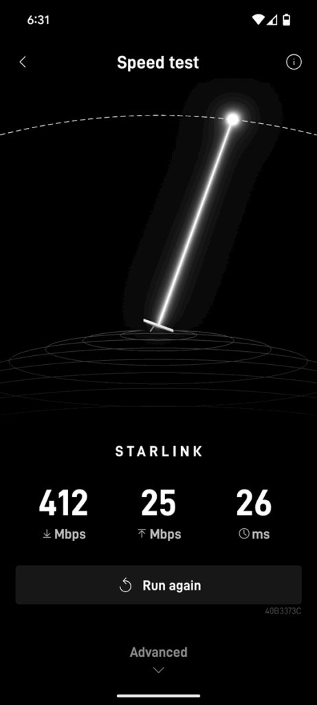 Starlink Speed Test Rocklin CA