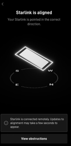 Starlink alignment test in El Dorado Hills CA