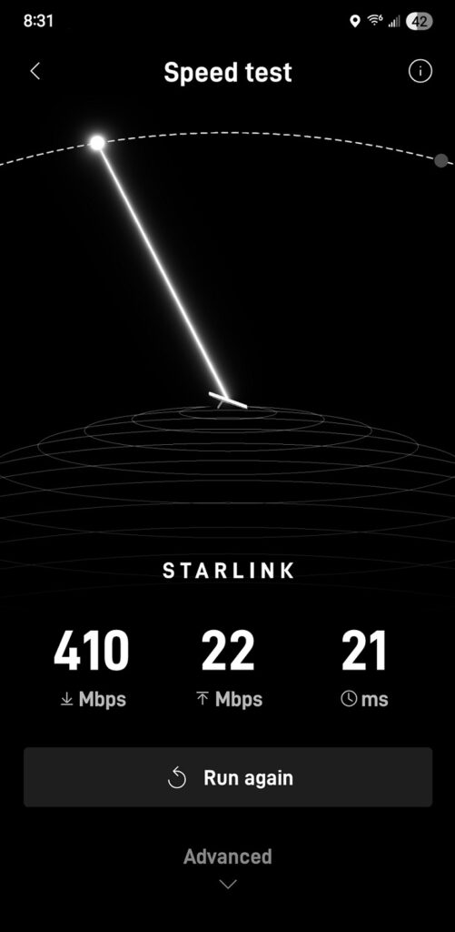 Starlink speed test in Tomball TX