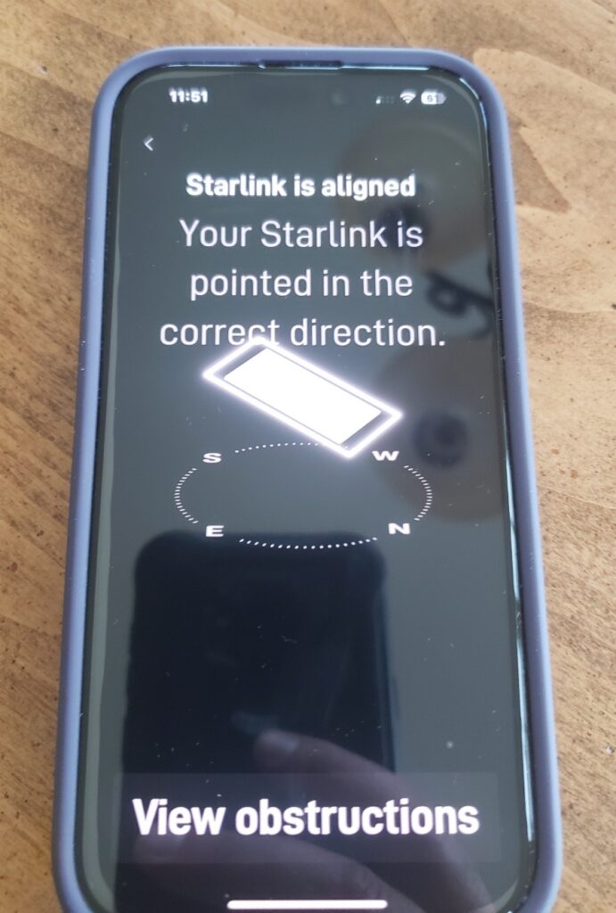 Starlink alignment test in DeKalb IL