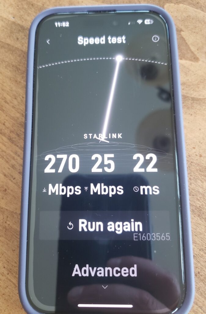 Starlink speed test in DeKalb IL