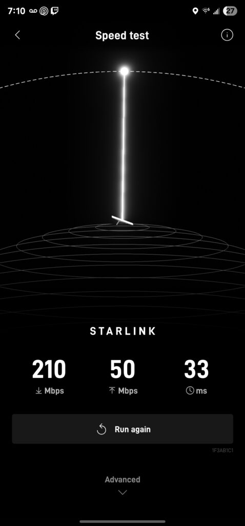 Starlink speed test in Groveland FL
