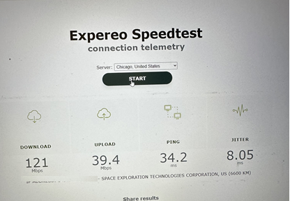 Starlink Expereo Speedtest
