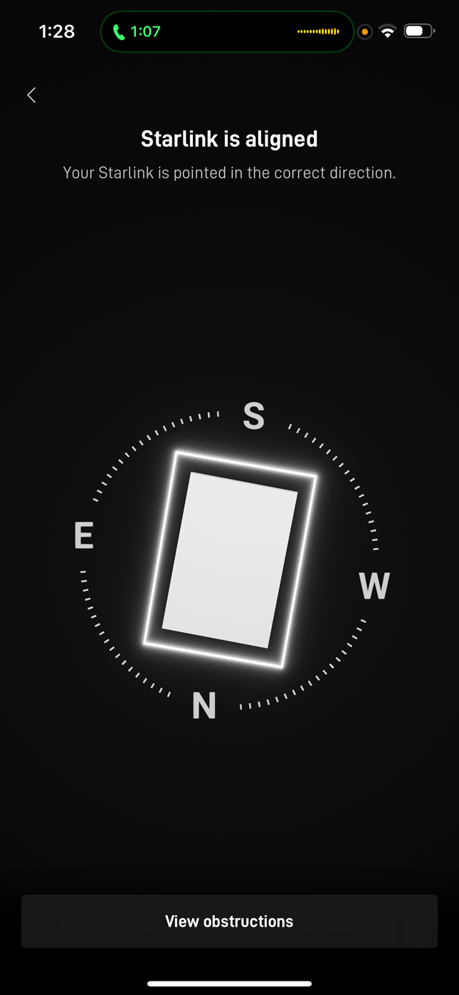 Starlink alignment test in Dalton GA